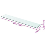 Shelf Panel Glass Clear 70x12 cm