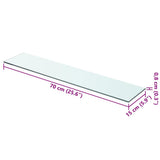 Shelf Panel Glass Clear 70x15 cm