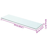 Shelf Panel Glass Clear 70x20 cm - Side View