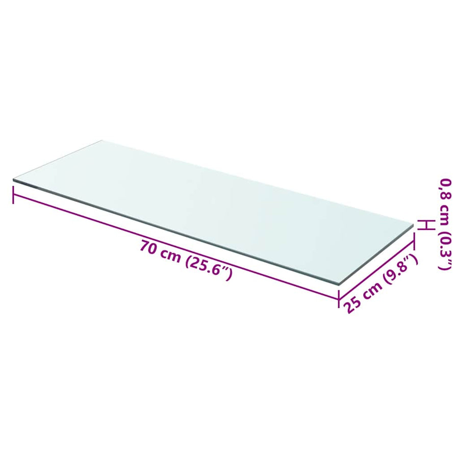 Shelf Panel Glass Clear 70x25 cm