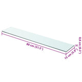 Shelf Panel Glass Clear 80x15 cm