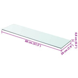 Shelf Panel Glass Clear 80x20 cm - Side View