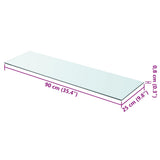 Shelf Panel Glass Clear 90x25 cm - Side View
