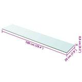Shelf Panel Glass Clear 100x20 cm - Side View