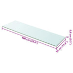 Shelf Panel Glass Clear 100x30 cm