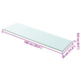 Shelf Panel Glass Clear 100x30 cm - Side View