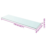 Shelf Panel Glass Clear 110x30 cm - Side View