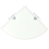 Corner Shelf with Chrome Supports Glass Clear 25x25 cm