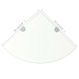 Corner Shelf with Chrome Supports Glass Clear 25x25 cm - Rear View