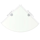 Corner Shelf with Chrome Supports Glass Clear 35x35 cm