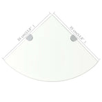 Corner Shelf with Chrome Supports Glass Clear 35x35 cm
