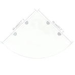 Corner Shelf with Chrome Supports Glass Clear 45x45 cm