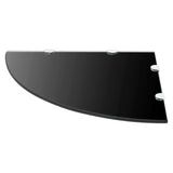 Corner Shelf with Chrome Supports Glass Black 45x45 cm - Front View