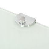 Corner Shelf with Chrome Supports Glass White 25x25 cm - 45-Degree Angle