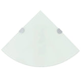 Corner Shelf with Chrome Supports Glass White 35x35 cm