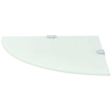 Corner Shelf with Chrome Supports Glass White 35x35 cm