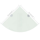 Corner Shelf with Chrome Supports Glass White 35x35 cm - Rear View