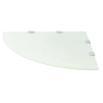Corner Shelf with Chrome Supports Glass White 45x45 cm