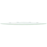 Corner Shelf with Chrome Supports Glass White 45x45 cm - Side View