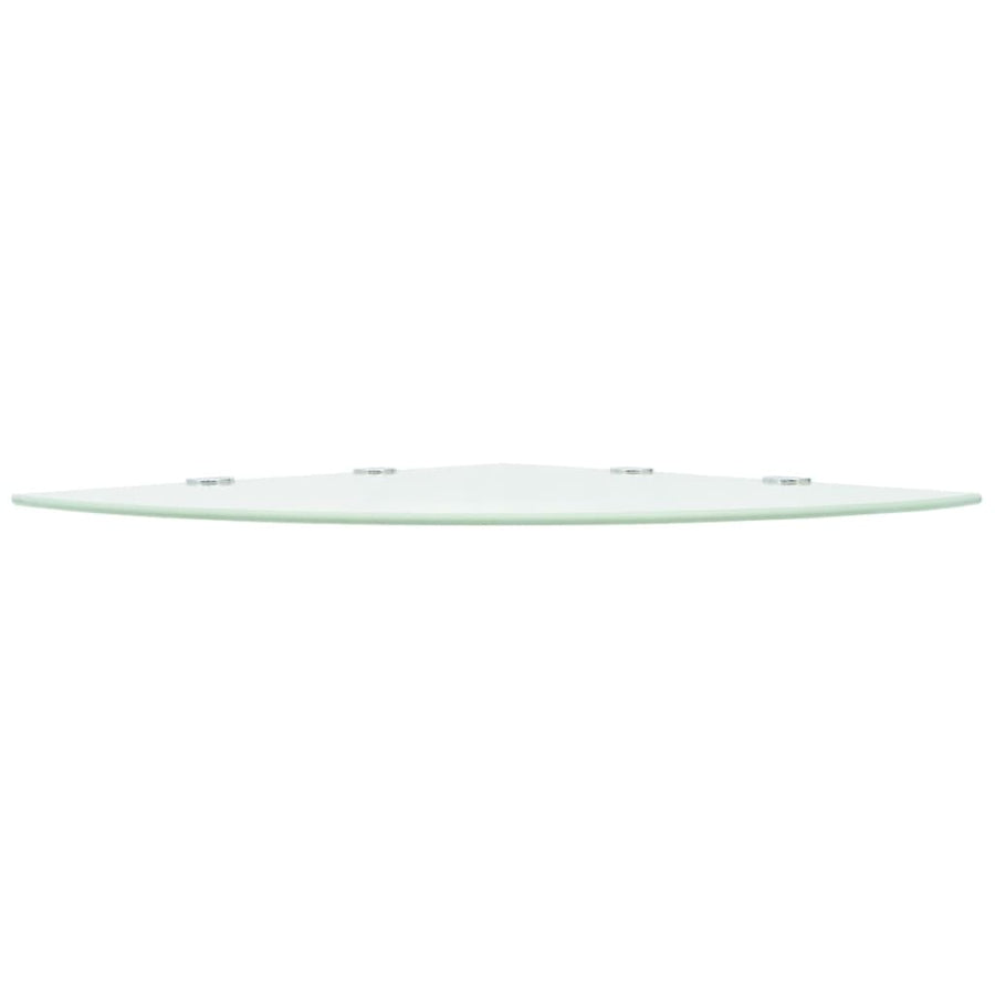 Corner Shelf with Chrome Supports Glass White 45x45 cm