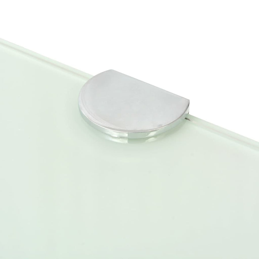 Corner Shelf with Chrome Supports Glass White 45x45 cm