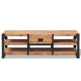 TV Stand Solid Acacia Wood 140x40x45 cm - Front View