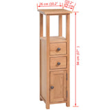 Corner Cabinet 26x26x94 cm Solid Oak Wood - Rear View