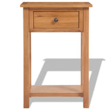 Console Table 50x32x75 cm Solid Oak Wood - Front View
