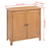 Sideboard 70x35x75 cm Solid Oak Wood - Rear View