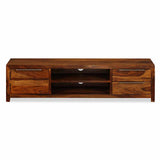 TV Cabinet Solid Acacia Wood 120x30x30 cm - Front View