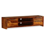 TV Cabinet Solid Acacia Wood 120x30x30 cm - Low Angle