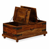 Storage Chest Solid Sheesham Wood 90x50x35 cm - Front View