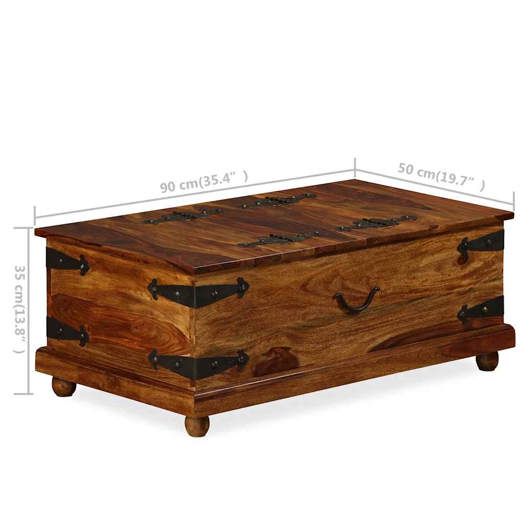 Storage Chest Solid Sheesham Wood 90x50x35 cm