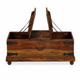 Storage Chest Solid Sheesham Wood 90x50x35 cm - Side View