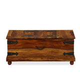 Storage Chest Solid Sheesham Wood 90x50x35 cm - Top-Down View