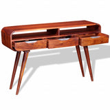 Console Table Solid Acacia Wood 120x30x75 cm - Close-Up Angle