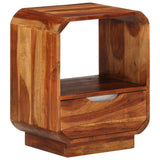 Nightstand with Drawer Solid Acacia Wood 40x30x50 cm - Rear View