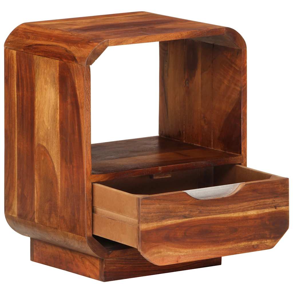 Nightstand with Drawer 2 pcs Solid Acacia Wood 40x30x50 cm