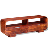 TV Cabinet Solid Acacia Wood 116x30x40 cm - Front View