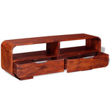 TV Cabinet Solid Acacia Wood 116x30x40 cm - Rear View