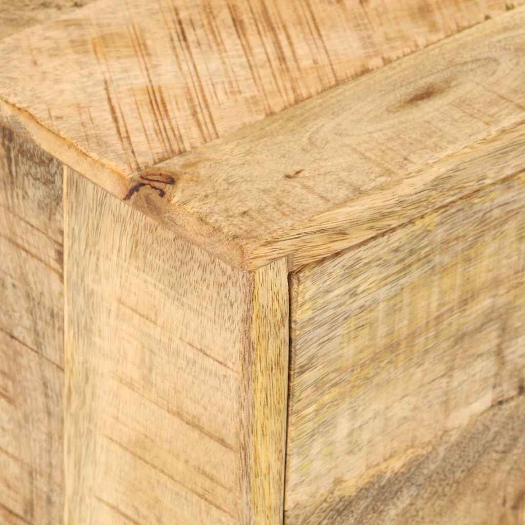 Side Table with Drawer Wheels Mango Wood 40x40x45 cm