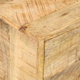 Side Table with Drawer Wheels Mango Wood 40x40x45 cm