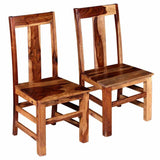Dining Chairs 2 pcs Solid Acacia Wood