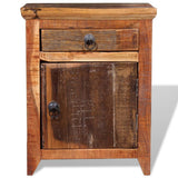 Nightstand Solid Acacia Reclaimed Wood - Close-Up Angle