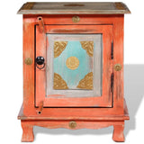 Nightstand Solid Mango Wood Orange - Close-Up Angle