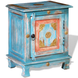 Nightstand Solid Mango Wood Blue - Top-Down View