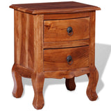 Nightstand with Drawers Solid Acacia Wood - Front View