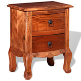 Nightstand with Drawers Solid Acacia Wood - 45-Degree Angle