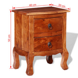 Nightstand with Drawers Solid Acacia Wood - Extra Image