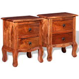 Nightstands with Drawers 2 pcs Solid Acacia Wood - Top-Down View